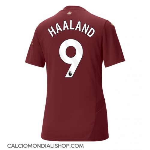 Maglie da calcio Manchester City Erling Haaland #9 Terza Maglia Femminile 2024-25 Manica Corta